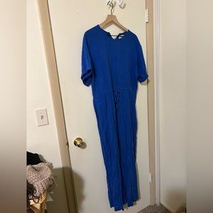 OffOn linen short sleeve jumpsuit